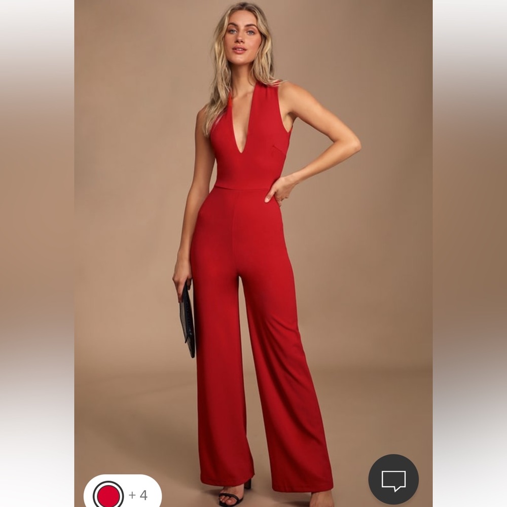 Lulus red jumpsuit with open back!